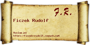 Ficzek Rudolf névjegykártya
